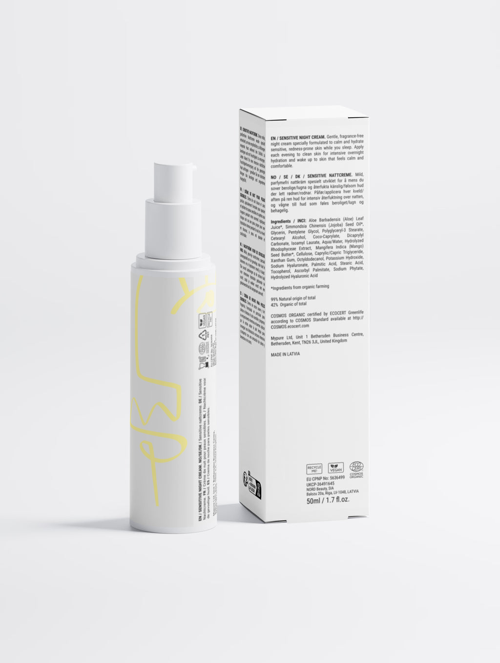 Crème de nuit pour peaux sensibles, sans parfum